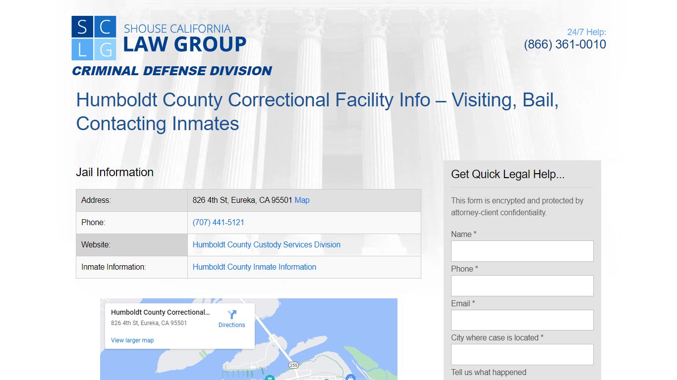 Humboldt County Correctional Facility Info – Visiting, Bail, Contacting ...